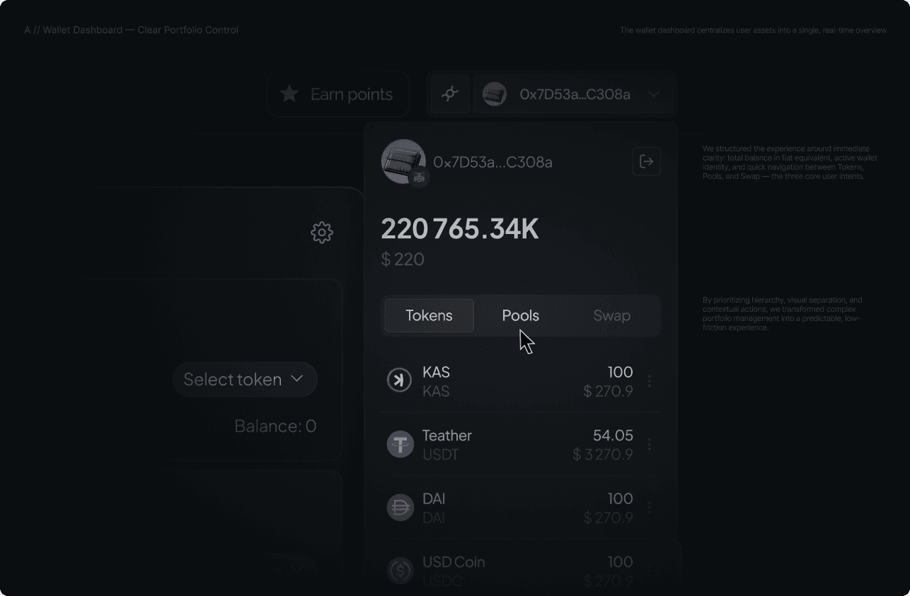 wallet dashboard